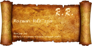 Rozman Rózsa névjegykártya